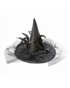 Feathered Black Witch Hat -Forum Novelties Shop 00161182 c