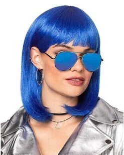 Dark Blue Pageboy Wig