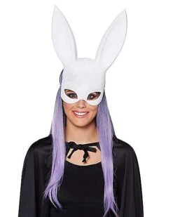 White Glitter Bunny Mask