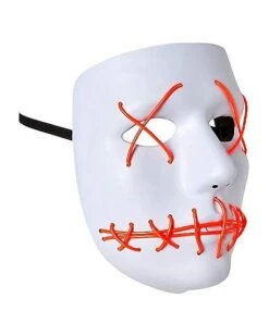 White And Red EL Wire Half Mask -Forum Novelties Shop 01429208 c
