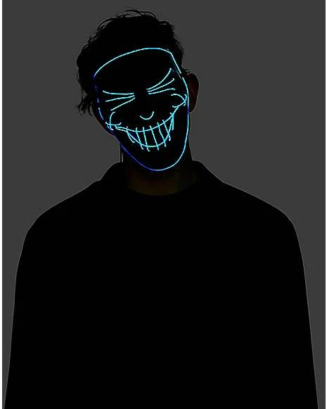 Black And Blue EL Wire Half Mask 4 Black And Blue EL Wire Half Mask - Image 2