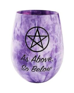 Pentagram Stemless Wine Glass - 22 Oz.