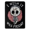I Wish It Was Friday Fleece Blanket - Friday The 13th