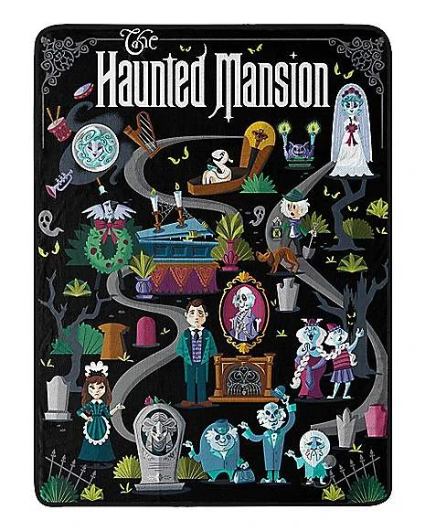 The Haunted Mansion Map Fleece Blanket - Disney 3 The Haunted Mansion Map Fleece Blanket - Disney