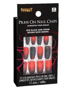 Red And Black Press On Nails -Forum Novelties Shop 01474220 c