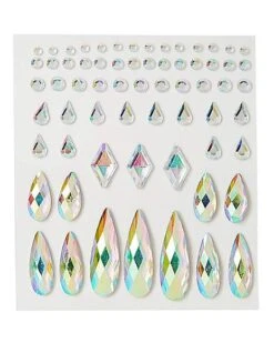 Clear Press On Gem Stones 65 Piece Set