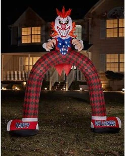 12 Ft LED Scary Clown Archway Inflatable Decoration