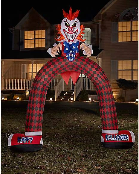 12 Ft LED Scary Clown Archway Inflatable Decoration 3 12 Ft LED Scary Clown Archway Inflatable Decoration