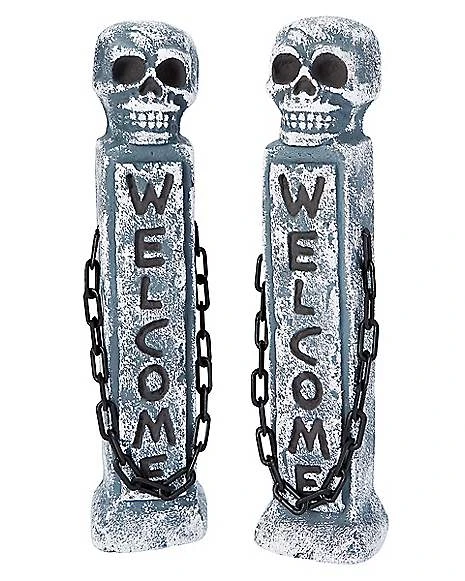 21 Inch Welcome Tombstone Pillars 3 21 Inch Welcome Tombstone Pillars