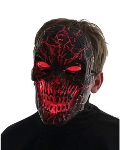Light-Up LED Horror Scorched Skull Half Mask -Forum Novelties Shop 01486737 d