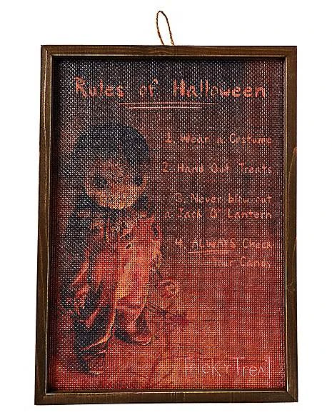 Rules Of Halloween Sign - Trick 'r Treat 3 Rules Of Halloween Sign - Trick 'r Treat