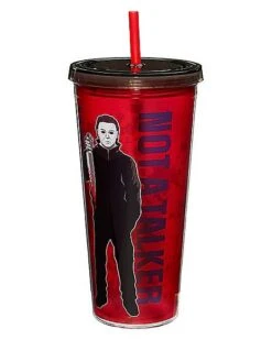 Stalker Not A Talker Michael Myers Tumbler 20 Oz. - Halloween -Forum Novelties Shop 01497155 c
