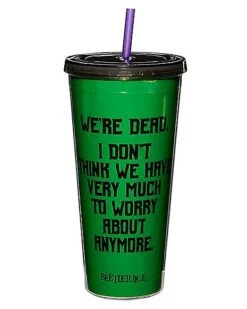 We're Dead Beetlejuice Cup With Straw -Forum Novelties Shop 01517432 c