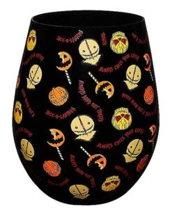 Trick R' Treat Pattern Stemless Glass 20 Oz. - Trick 'r Treat