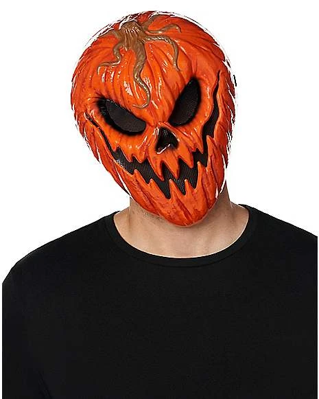 Evil Jack-O-Lantern Half Mask 3 Evil Jack-O-Lantern Half Mask