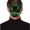 Light Up EL Wire Green Stitched Black Half Mask -Forum Novelties Shop 01548692 a