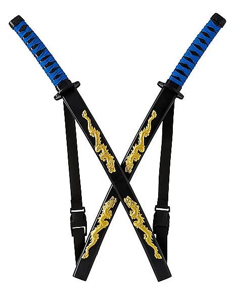 Kids Blue Ninja Swords With Harness 3 Kids Blue Ninja Swords With Harness