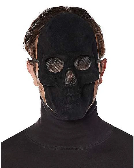 Black Velvet Skull Half Mask 3 Black Velvet Skull Half Mask
