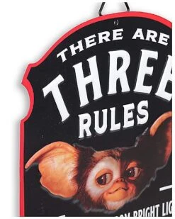 Three Rules Gizmo Sign - Gremlins 9 Three Rules Gizmo Sign - Gremlins -Forum Novelties Shop 01591791 d