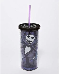 Jack Skellington Skull And Heart Cup With Straw 20 Oz. - The Nightmare
