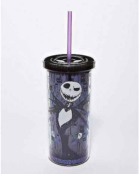 Jack Skellington Skull And Heart Cup With Straw 20 Oz. - The Nightmare 3 Jack Skellington Skull And Heart Cup With Straw 20 Oz. - The Nightmare