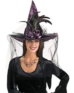 Feathered Black Witch Hat -Forum Novelties Shop 07012768 a