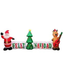 4 Ft Light Up Feliz Navidad Inflatable Decoration